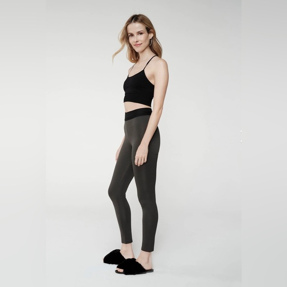 BCBG MASON LEGGING olive black stretch legging mid-rise NWT XXS - Picture 2 of 8